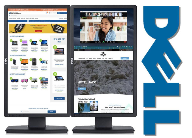Dell Dual Rotating 22" Dell Computer Monitors P2212H  