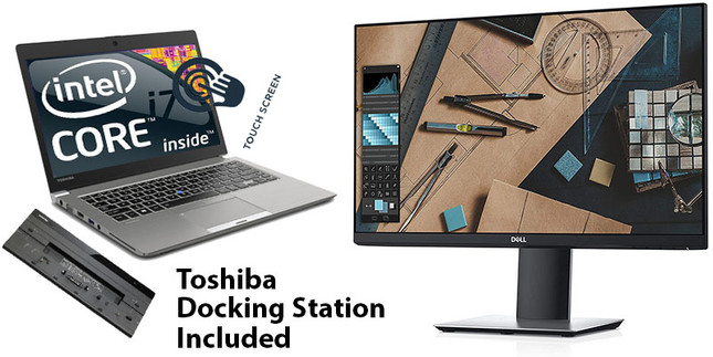 Toshiba Ultrabook i7 Touch w/ 23" Monitor Laptop Package