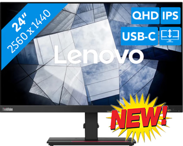 Lenovo ThinkVision P24H-20 24'' Quad HD 2K IPS LED Monitor