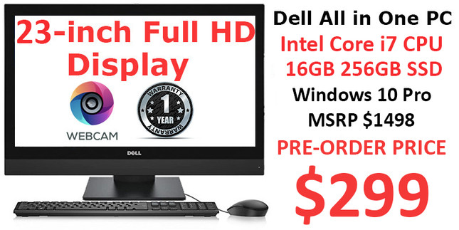 Dell 23-inch Core i7 16GB SSD All in One PC Computer Package