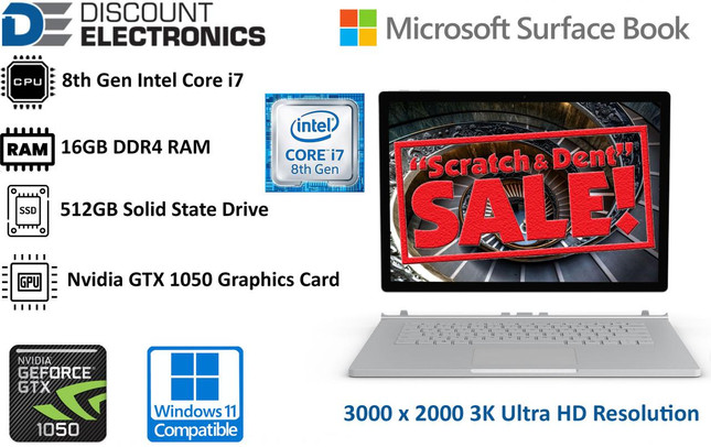 Dell Clearance Microsoft Surface Book 2 i7 16GB Tablet Win 11 Ready Dell Clearance Microsoft Surface Book 2 i7 16GB Tablet Win 11 Ready
