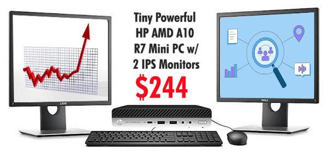 HP Smallest Computer Package with Dual Monitors HP Smallest Computer Package with Dual Monitors