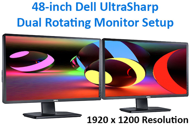 A Pair of Dell UltraSharp 24-inch 16:10 Rotating Monitor