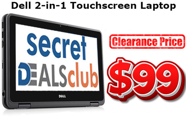 Blow Out Clearance $99 Dell 2-in-1 Touchscreen Tablet Laptop 