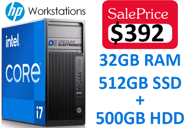 HP Z240 Core i7 32GB Dual HDD Workstation Tower