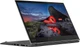 Refurbished The display on a Lenovo ThinkPad X1 Yoga Gen 5 laptop, showing a mountain landscape with red rings emitting from the bottom,