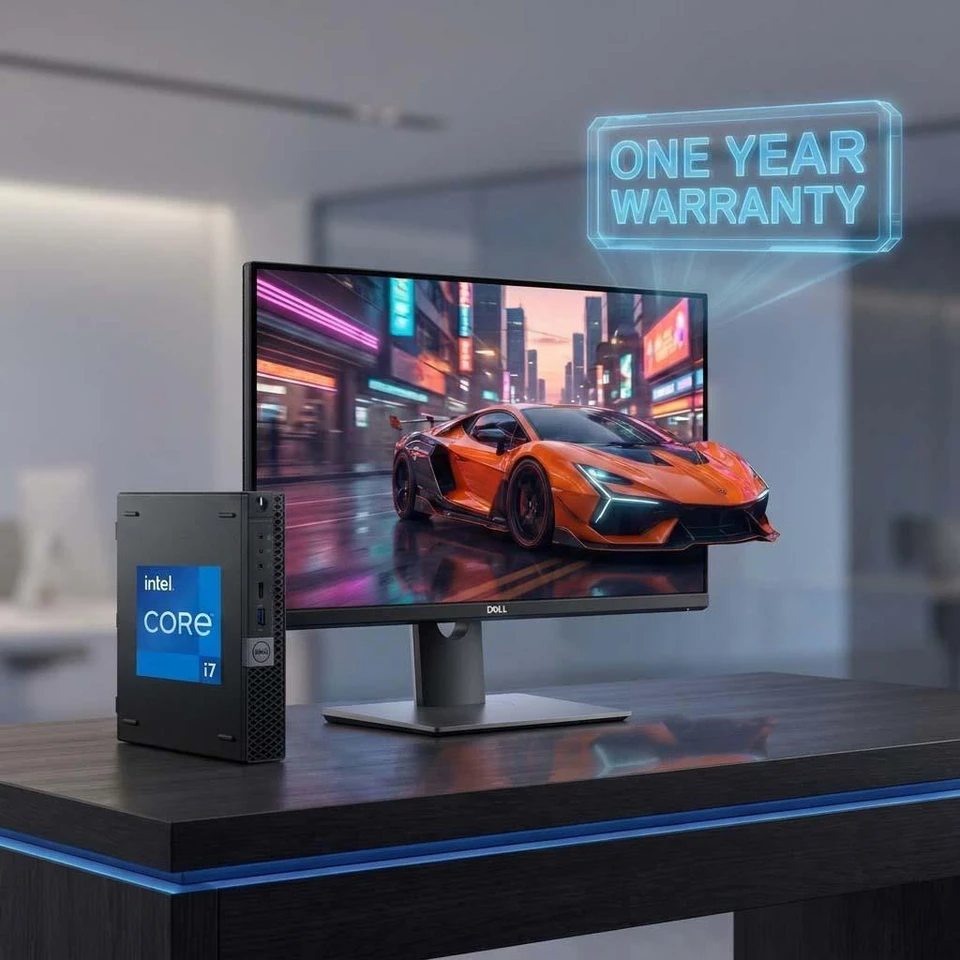 Dell Windows 11 Micro Computer Package Core i7 PC with Dell 24