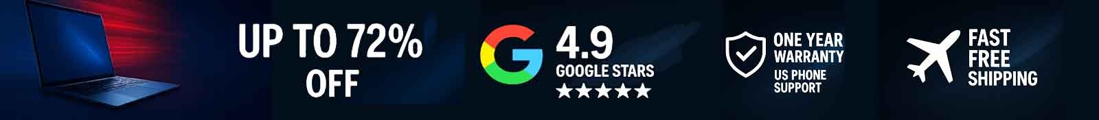 Up to 72% Off Refurbished Computers - 4.9 Google Stars - One Year Warranty - Fast Free Shipping