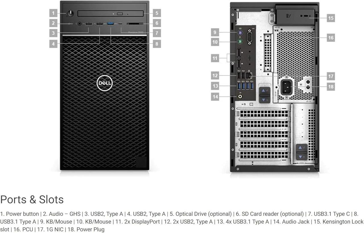 Dell Precision 3630 i7-8700K 32GB RAM 256GB SSD 2TB HDD Nvidia
