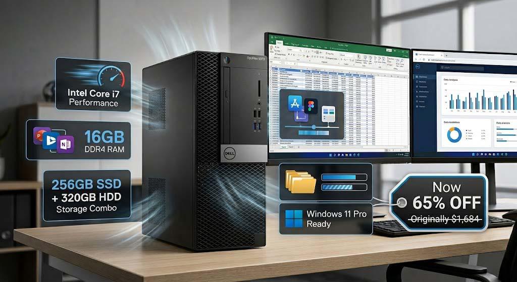 Windows 11 Dell Optiplex 5070 Tower i5 9th Gen PC
