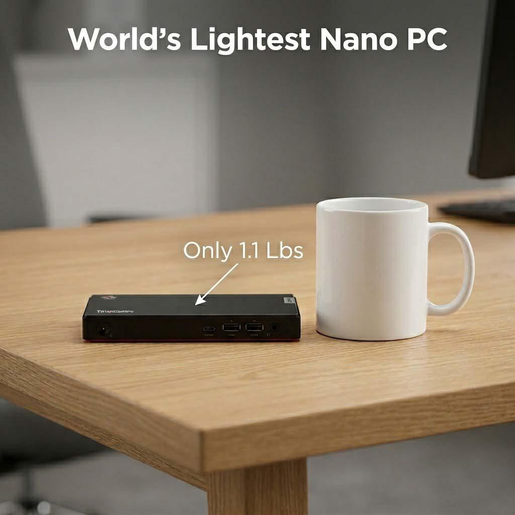 Lenovo ThinkCentre M75n Nano Tiny PC | Ryzen 3 Pro | Only 1.1 Lbs 
