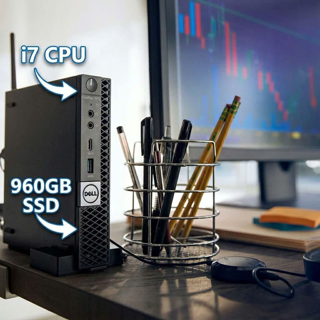 Tiny Dell OptiPlex 7090 Micro i7 16GB 256GB SSD PC Dual