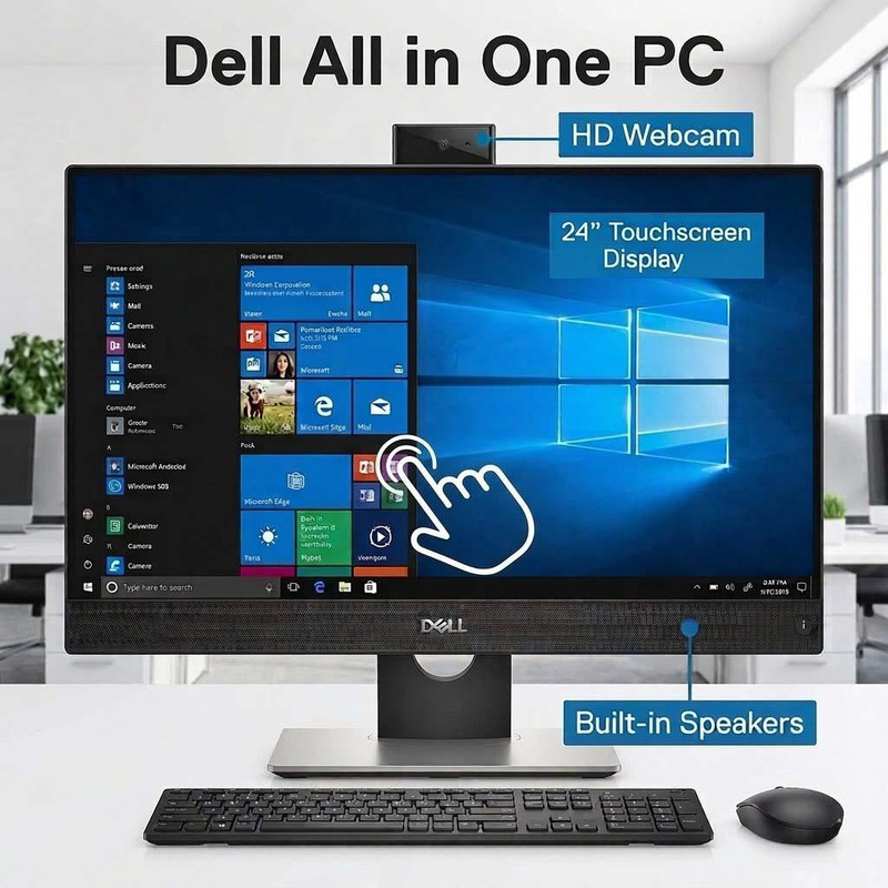 Dell OptiPlex 7480 AIO TOUCHSCREEN i5 Windows 11 Pro 24" All in One PC