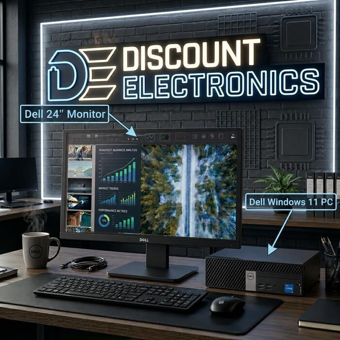 Refurbished Windows 11 Computer Package | Dell i5 PC + Dell 24
