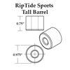 RipTide Sports Skateboard Bushings APS Tall Barrel All