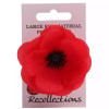 Large Red Material Poppy Badge
