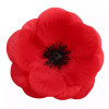 Large Red Material Poppy Badge