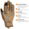  Contact Gear Tan Carbon Fiber Hard Knuckle Tactical Gloves - Tan