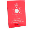  Royal Australian Chaplains Department (RAA Ch D Jewish), Jewish Nebula Red Glass Award in Gift Box