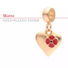  Gold-plated Lest We Forget Poppy Heart Charm