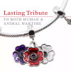  Silver-plated Red, White and Purple Poppy Charm