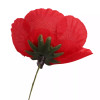  Donation Fabric Poppy w/Wire Stem
