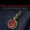  Red Poppy, Rosemary Carrier Lapel Pin