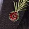  Red Poppy, Rosemary Carrier Lapel Pin