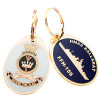  HMAS Ballarat Key Ring HMAS Ballarat key ring. Order now from the military specialists. This beautiful 40mm gold plated enamel key ring will keep your keys organised and start conversations.