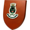 HMAS Darwin Shield Plaque An Exceptional HMAS Darwin Plaque order now. This beautiful plaque features a 100mm full colour enamel crest set on a 200x160mm timber finish shield. Presented in a stylish silver gift box with form c