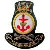  HMAS Sydney Bullion badge Superb HMAS Sydney Bullion Pocket Badge perfect for your Blazer, bag or where you want a stylish badge, order now from the military specialists. Approximate size 80x80mm. Securely fastens with 3 butte