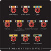  Display Card for Service Ribbon Poppy Badges Order this fantastic Display Card for Service Ribbon Poppy Badges. An easy and clear way to display your ribbon poppy badge set with positions for each badge, this display card makes keeping your coll