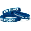  Air Force Childrens Silicon Wristband Blue Cool Air Force Silicon Wristband for kids, order now from the military specialists, the perfect way to show your support. Silicon wrist band debosed and colour filled with Air Force + Roundel printed