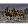 The Horse Holder Canvas Print 50 x 70.7 This painting shows a Horse Holder moving off with the section horses, after the other three troopers have left their horses in his care to go into action, or as they called it "go off on a stunt". Tw