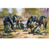  Billy Tea By A Quiet Oasis Canvas Print 50 x 80 A section of Australian Light Horsemen relaxing and happy, but alert as they boil their quart billy on a small fire, enjoying the small quiet oasis all by themselves, while battle rages elsewhere.This