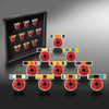 Service Ribbon Poppy Badge Collection This evocative collection of Service Ribbon Poppies remembers the Australian men and women that played a part in all major conflicts since WW1 through to present day. This set of 10 Service Ribbon Pop