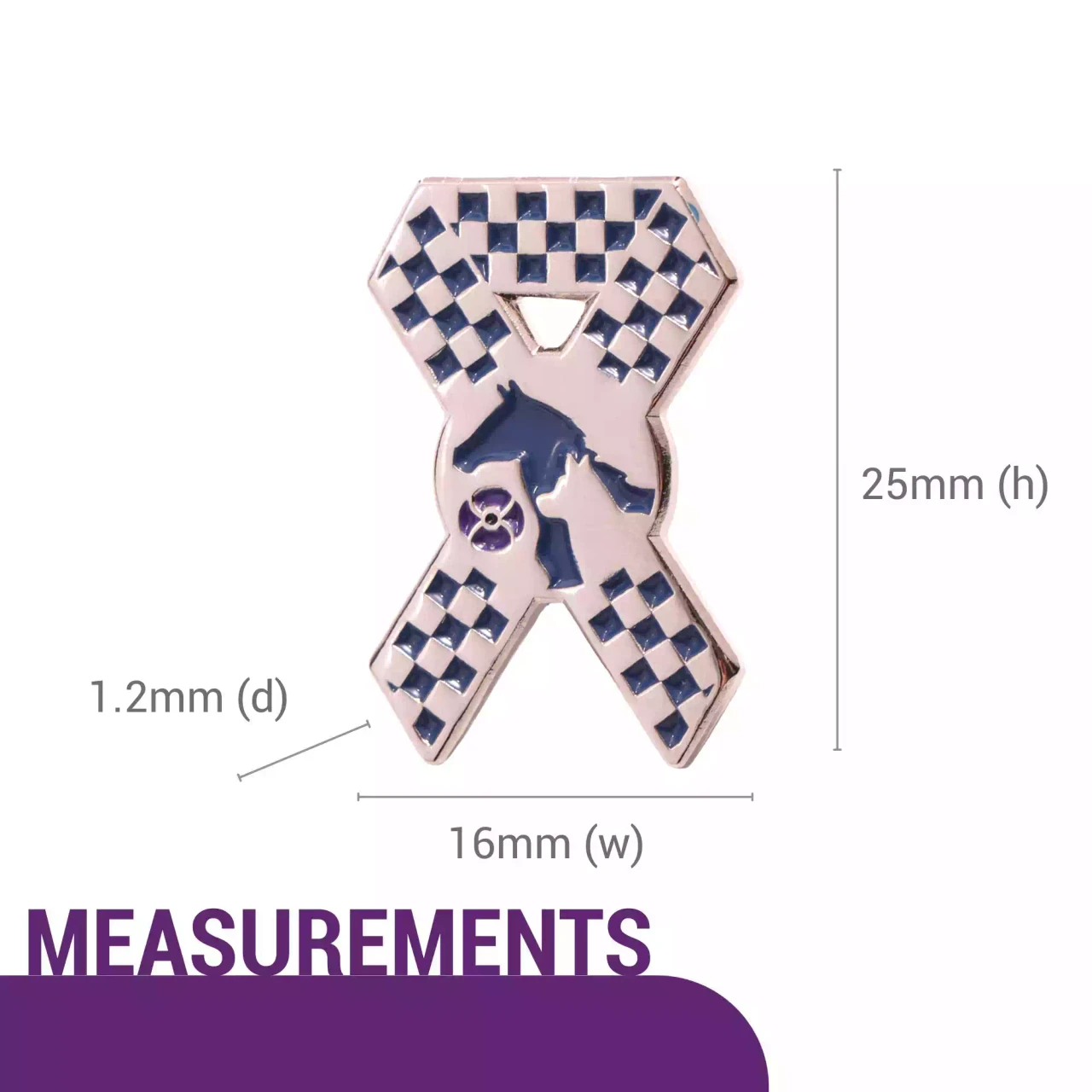 Custom Ribbon Police Police Animals Purple Poppy Ribbon Badge - Military Shop
