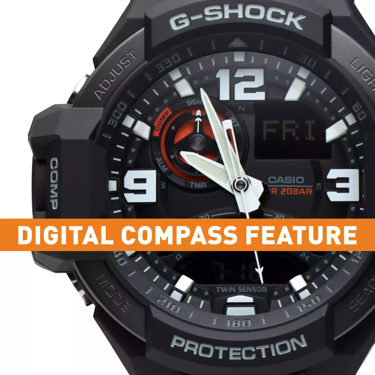 Ga 1000 G Shock Orange And Black Casio Wristwatch Casio G Shock