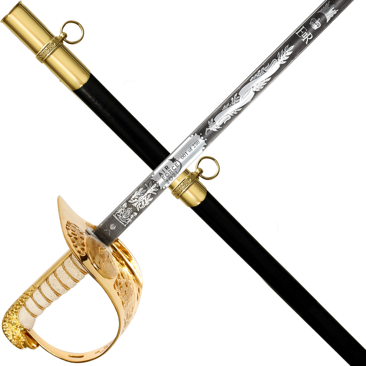 LIMITED EDITION Air Force Centenary Sword with Below Air Rank Scabbard  (Windlass S/Steel) - Military Shop