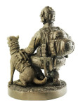  Naked Army Kneeling K9 Operator Bronze Figurine This statue pays tribute to our 4 legged mates who have often gone above and beyond to save not only their handler but entire combat teams. Our sculpt represents a Belgian Malinois dog. These dogs int