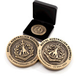 RAR 75th Medallion in Box - Antique Bronze with Leather Case Image 0 
