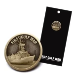 First Gulf War Badge On Card Australian forces were deployed in the First Gulf War under the auspices of the UN. The Royal Australian Navy (RAN) provided vessels for the multi-national naval force, which formed an interception fo Image 0 