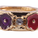  Poppy and Diamante Gold-plated Spacer Charm