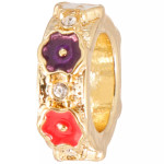  Poppy and Diamante Gold-plated Spacer Charm