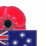  Australian Flag and Poppy Lapel Pin