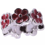  Poppy Silver-plated Spacer Charm