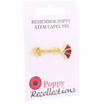  Remember Poppy Stem Lapel Pin