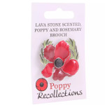  Lava Stone Scented, Poppy and Rosemary Brooch