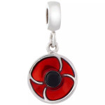  Red Poppy Silver-plated Charm