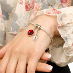  Red Poppy Silver-plated Charm